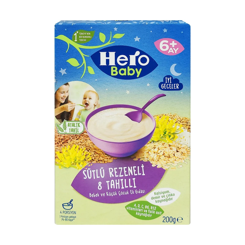 غذای کمکی کودک شیر رازیانه و 8 غلات مخصوص شب هرو بیبی - 200 گرم
