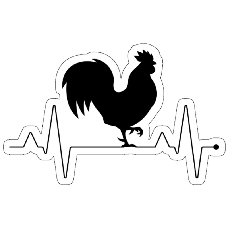 استیکر لپ تاپ مدل EKG I Love Rooster