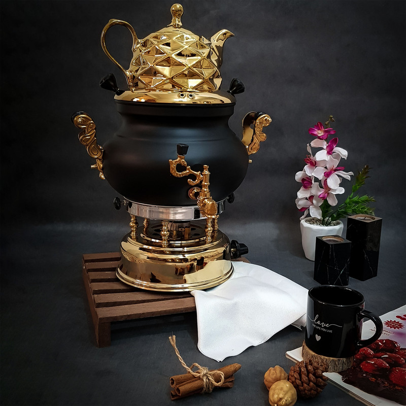 سماور گازی مدل عروس کد bst-3 ظرفیت 6 لیتر