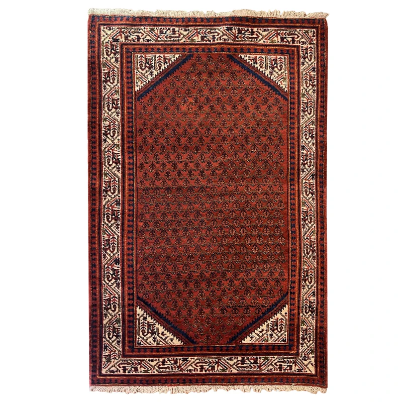  فرش دستبافت دو و نیم متری طرح اراک زمینه قرمز کد NKP.RJ8