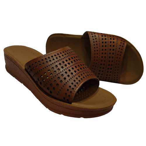 دمپایی زنانه مدل الناز کد A9 رنگ قهوه ای