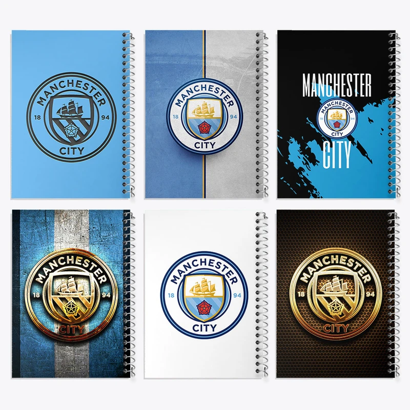 دفتر نقاشی 50 برگ خندالو طرح منچسترسیتی کد 349 مجموعه 6 عددی