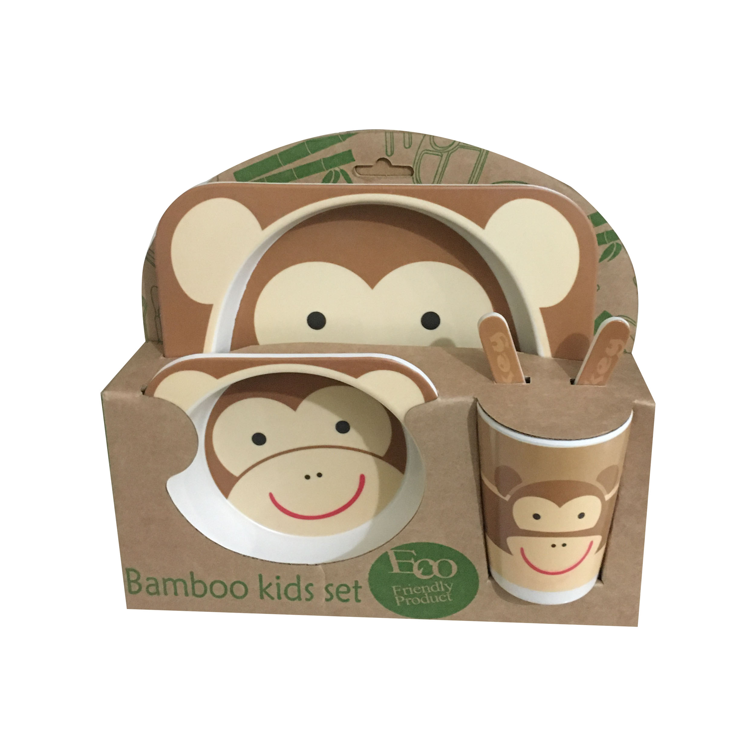 ظرف غذای 5 تکه کودک مدل میمون بازیگوش