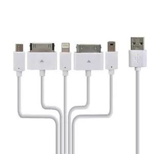 کابل تبدیل USB به mini usb / micro usb / لایتنینگ / 30pin مدل HM-48 طول 1 متر