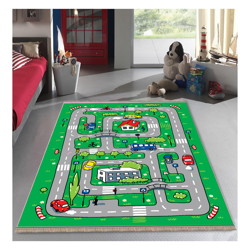 فرش پارچه ای مدل ضد حساسیت طرح اتاق کودک