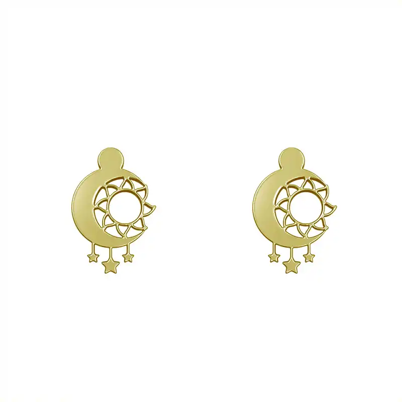 گوشواره طلا 18 عیار زنانه مدوپد مدل ماه کد GA1-15020