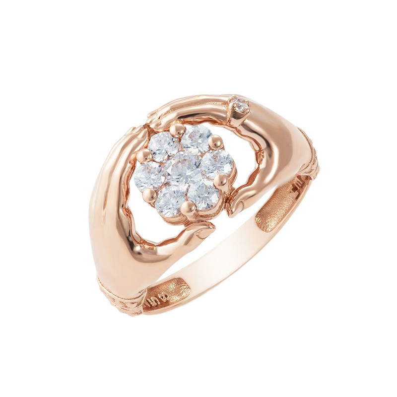 انگشتر طلا 18 عیار زنانه طرح آغوش مدل DRC13-24d