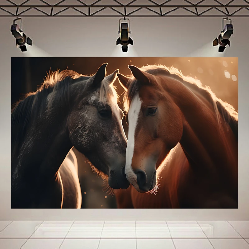 پوستر طرح مخمل  اسب ها مدل عاشق کد AR302546