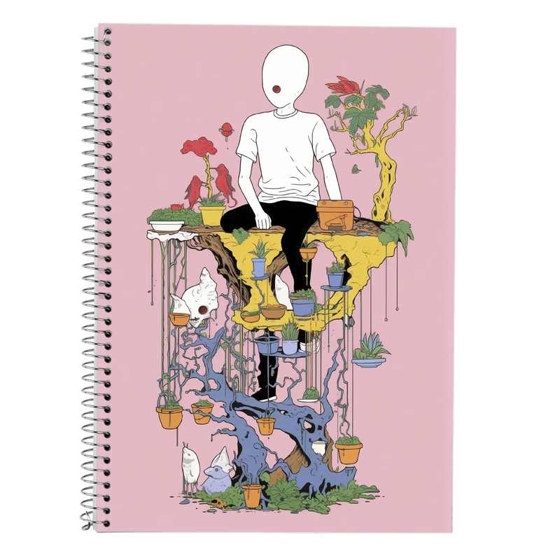 دفتر زبان 50 برگ مدوپد مدل دوخط طرح Ghibli کد DF2414