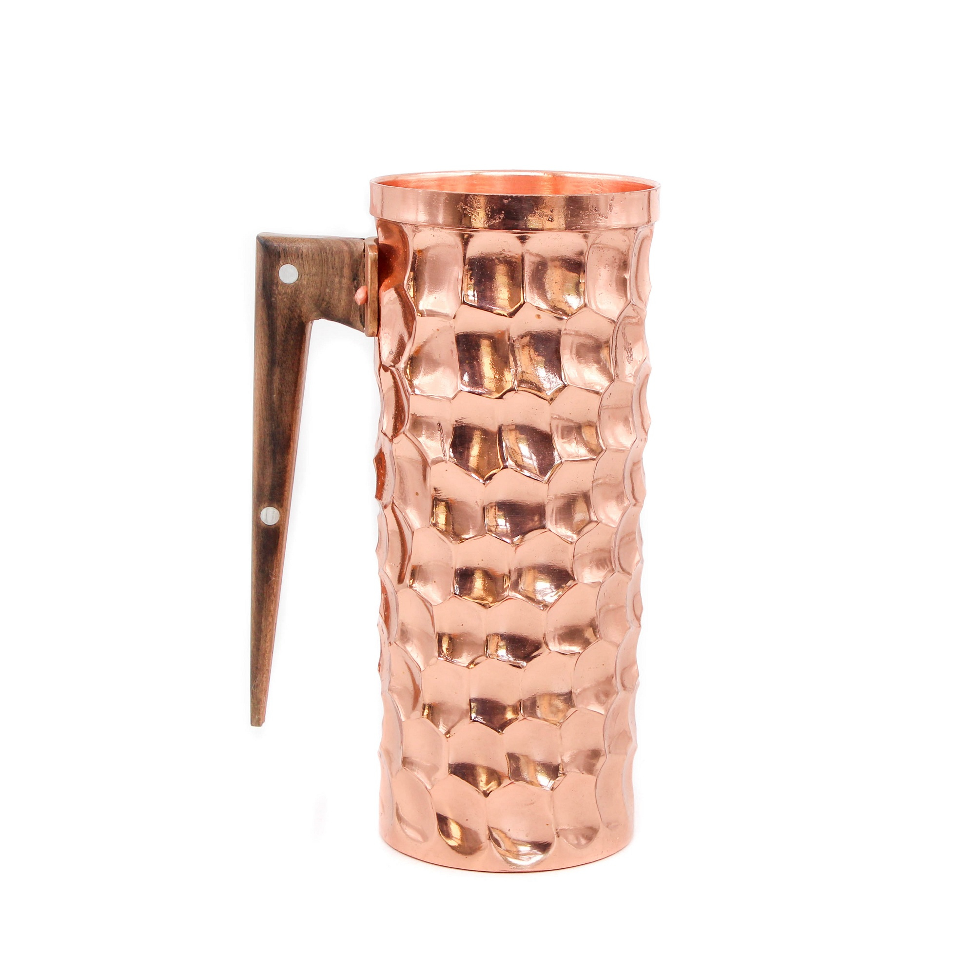 پارچ مسی مدل استوانه چکشی طرح مدرن کد ma-112