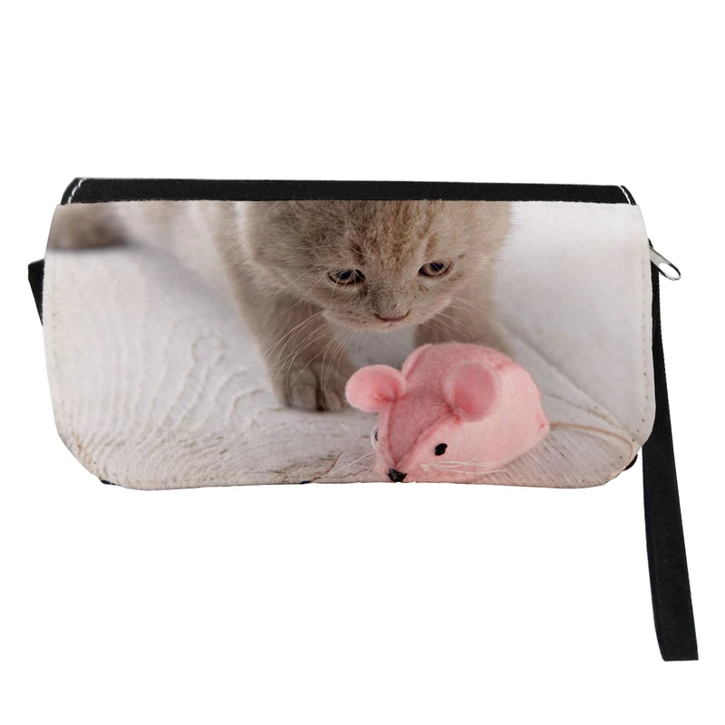  جامدادی مدل دوزیپ طرح بچه گربه و موش عروسکی کد NI915