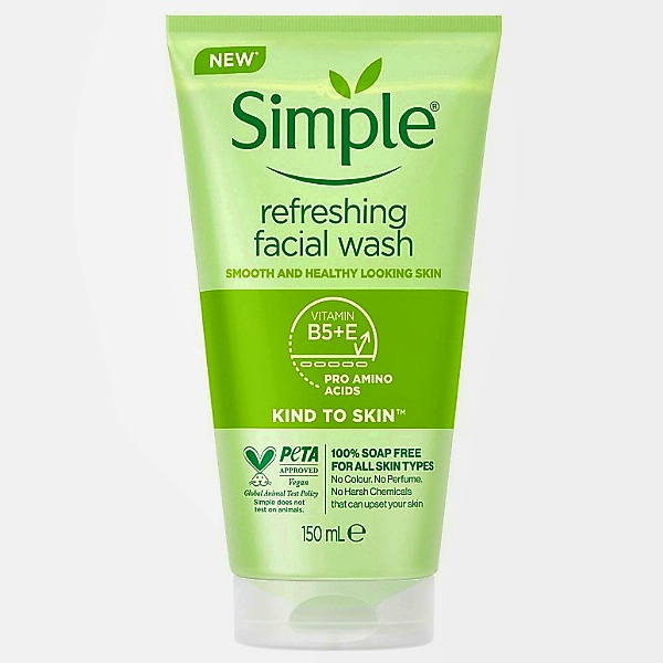 مراقبت پوست ژل شستشو صورت سیمپل مدل kind to skin حجم 150 میلی لیتر