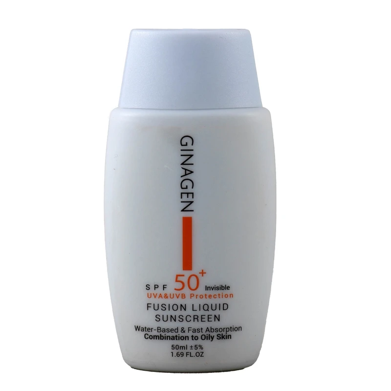 کرم ضد آفتاب بدون رنگ ژیناژن SPF 50 مدل Fusion Liquid ‌مناسب پوست‌های چرب و مختلط حجم 50 میلی‌لیتر