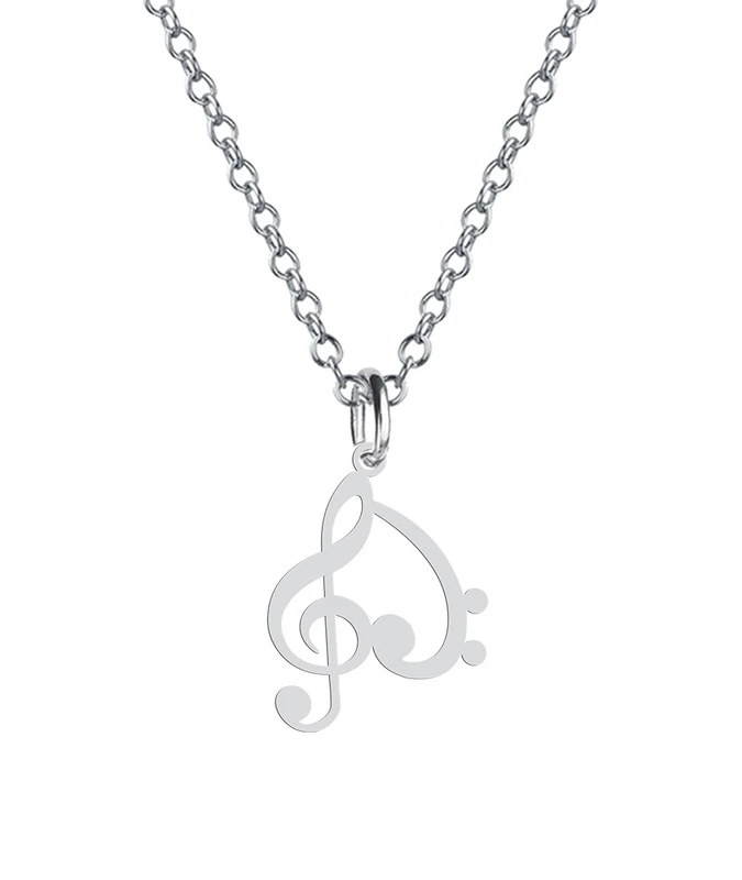 گردنبند هایکا طرح قلب و نت موسیقی مدل s.ha2-733