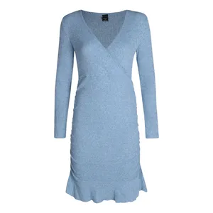 پیراهن یقه هفت زنانه مدل بافتنی کشی