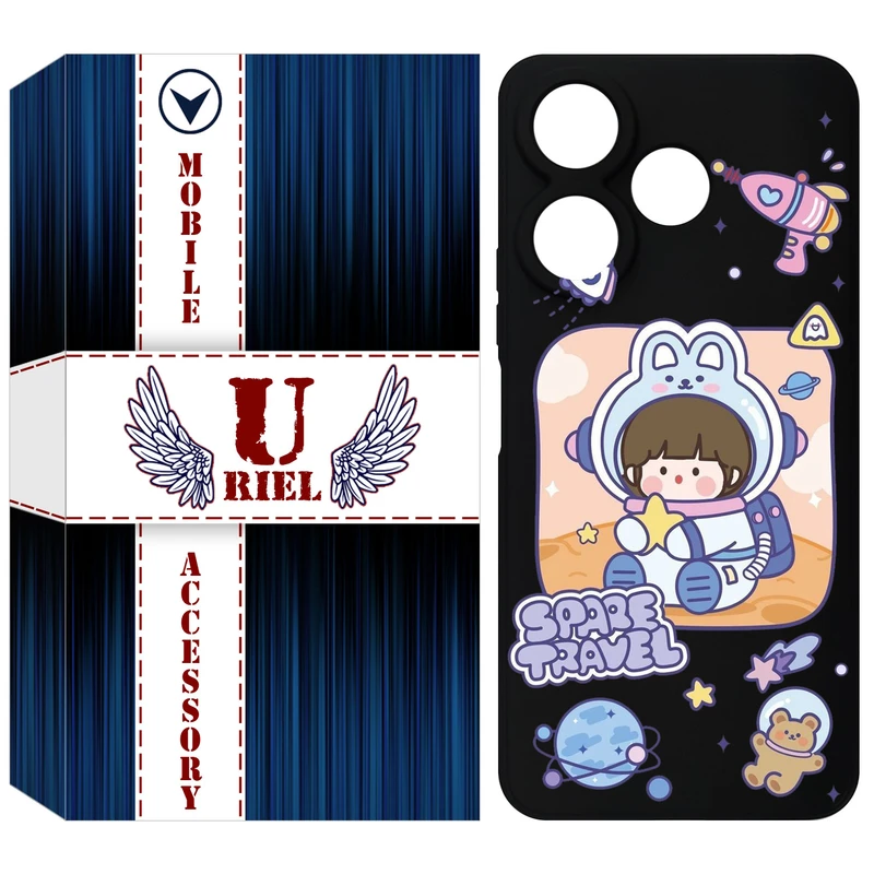 کاور یوریل قاب مدل KSH کد 9 طرح دختر فضانورد مناسب برای گوشی موبایل شیائومی Redmi 13 4G / Redmi 13 5G / Poco M6 4G