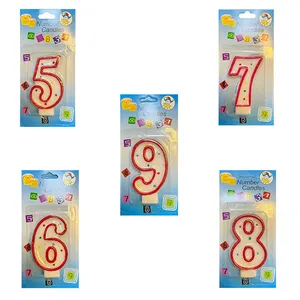 شمع تولد مدل  اعداد 5 الی 9 بسته 5 عددی