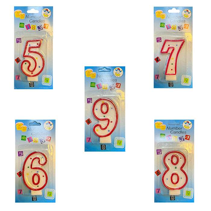 شمع تولد مدل اعداد 5 الی 9 بسته 5 عددی