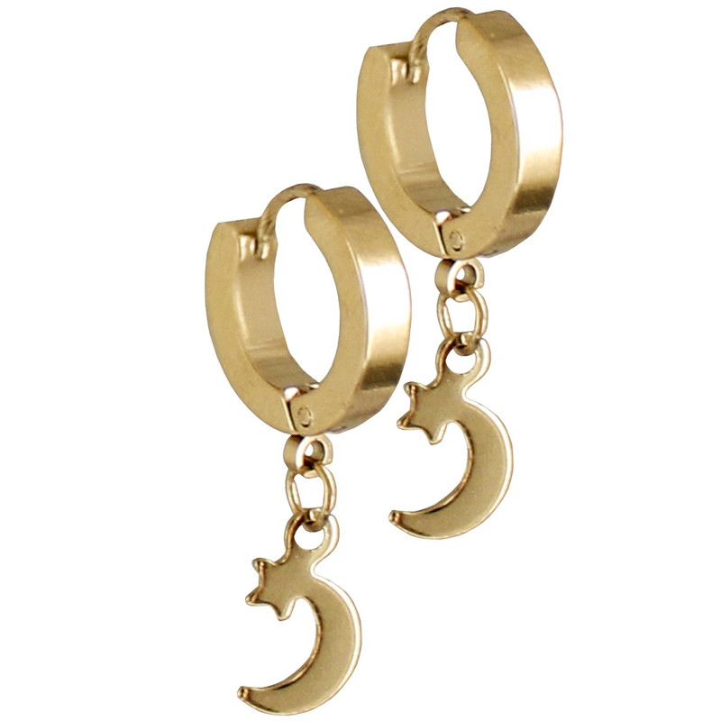 گوشواره زنانه طرح ماه و ستاره کد 1156 گوشواره زنانه طرح ماه و ستاره کد 1156