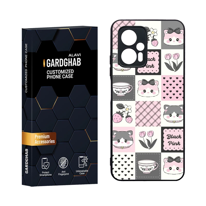 کاور گارد قاب مدل دورژله ای پشت گلس دخترانه مناسب برای گوشی موبایل شیائومی Poco X4 GT / Redmi Note 11t Pro 5G