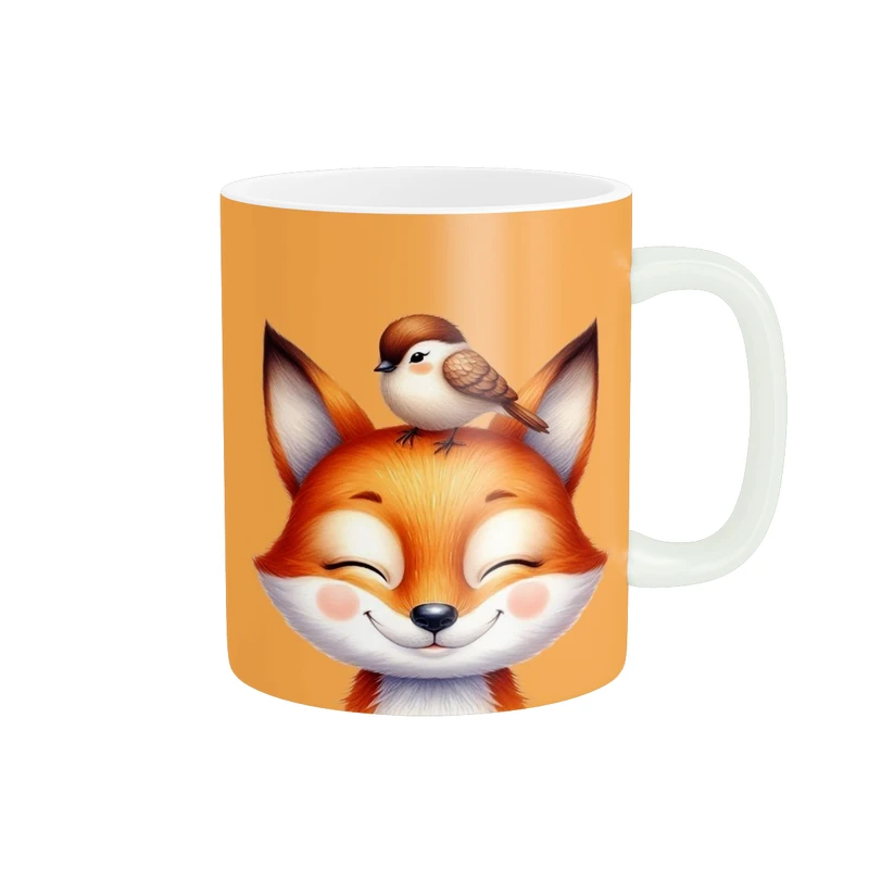  ماگ پاد آفرین طرح روباه و پرنده کد 2095