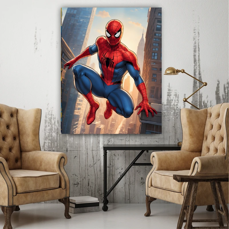 تابلو بوم طرح مخمل مدل مرد عنکبوتی کد BK1343