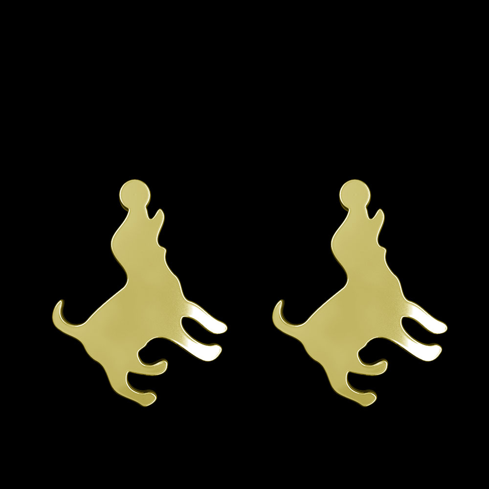 گوشواره طلا 18 عیار زنانه مدوپد مدل سگ کد GA1-16554