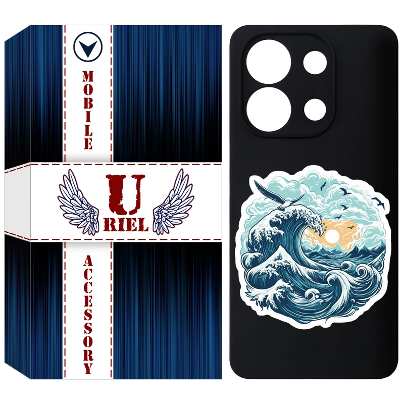 کاور یوریل مدل KSH کد 99 طرح موج دریا مناسب برای گوشی موبایل شیائومی Redmi Note 13 4G