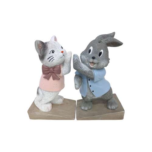 نگهدارنده کتاب مدل بچه خرگوش و بچه گربه مجموعه 2 عددی