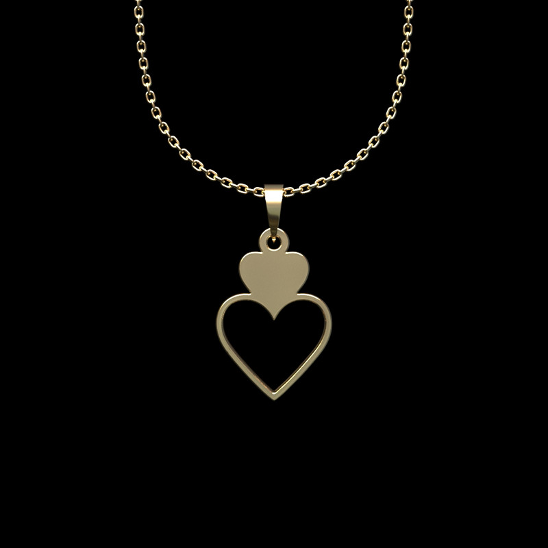 گردنبند طلا 18 عیار زنانه مدوپد مدل قلب کد II2-1-1238