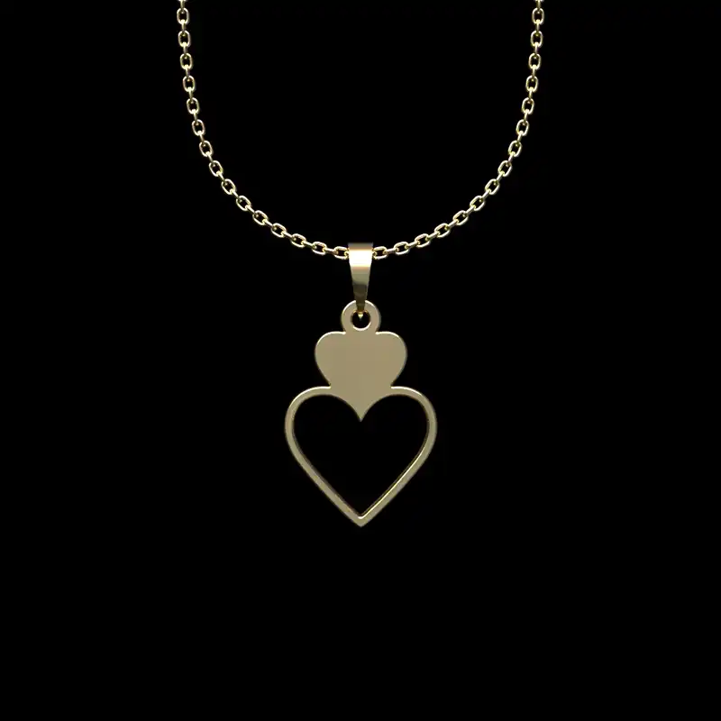 گردنبند طلا 18 عیار زنانه مدوپد مدل طرح قلب کد II1238