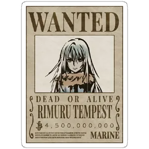 استیکر لپ تاپ مدل Resurrected As a Slime Rimuru Tempest Wanted Poster