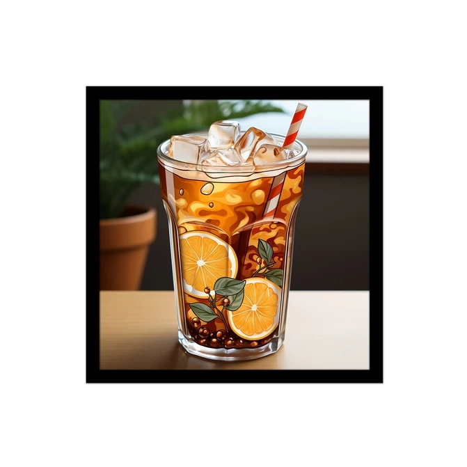 تابلو نوری بکلیت طرح آیس کافی و پرتقال مدل B-MID-18702