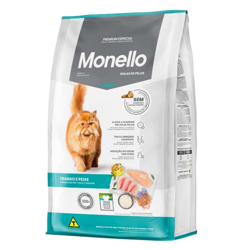 غذا خشک گربه مونلو مدل Hairball Chicken and Fish وزن 7 کیلوگرم