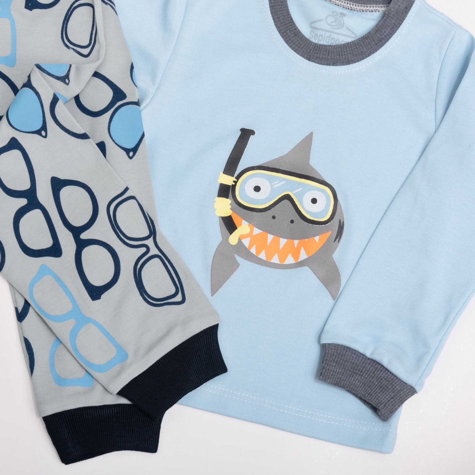 ست تی شرت آستین بلند و شلوار بچگانه سپیدپوش مدل Shark کد 1402521 -  - 4