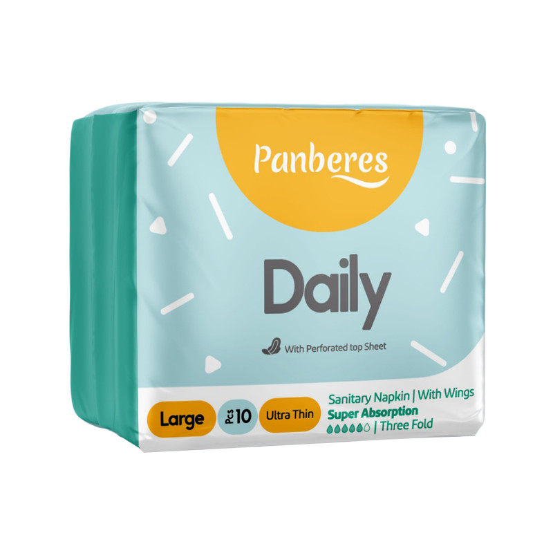 نوار بهداشتی پنبه ریز مدل روزانه سایز L خیلی نازک بسته 10 عددی