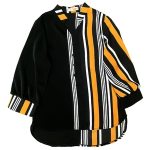 بلوز آستین سه ربع زنانه مدل راه راه