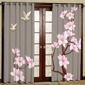 پرده مدل شکوفه هازان پانچی کد 4298 سایز 140x200 سانتی متر