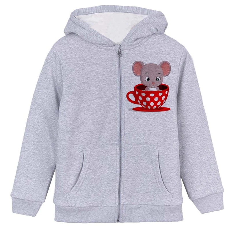 سویشرت دخترانه مدل موش وفنجون قرمز D36