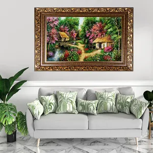 تابلو فرش دستباف طرح منظره کلبه مدل RAR