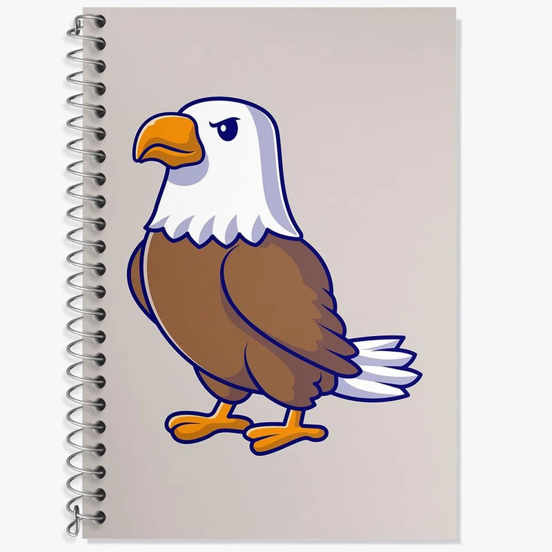 دفتر زبان 50 برگ خندالو مدل دو خط طرح حیوانات بامزه عقاب کد 29700