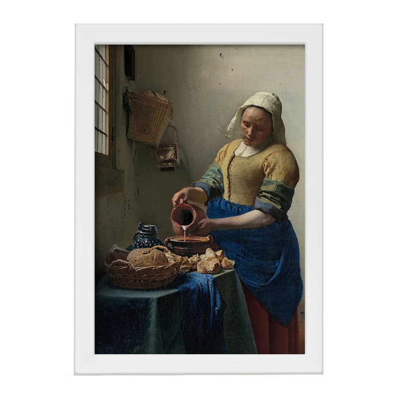 تابلو خندالو مدل نقاشی دوشیزه اثر یوهانس فرمیر کد F12435