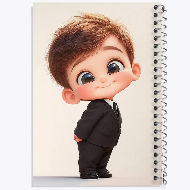 دفتر مشق 100 برگ خندالو طرح پسر کیوت و بامزه کد N2599