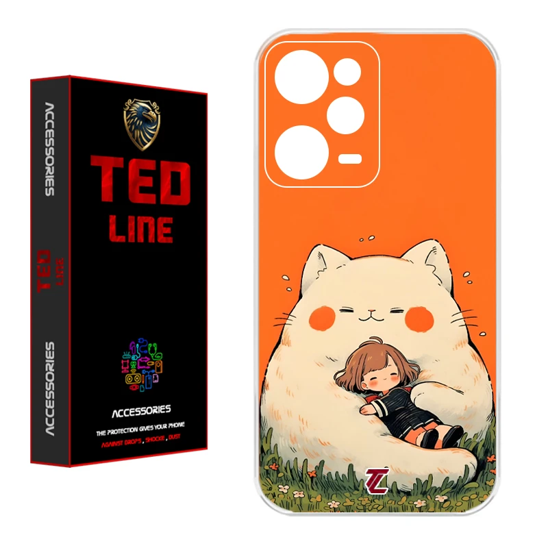 کاور تدلاین طرح گربه نارنجی کد 1138 مناسب برای گوشی موبایل شیائومی Redmi Note 12 Pro 5G / Poco X5 Pro