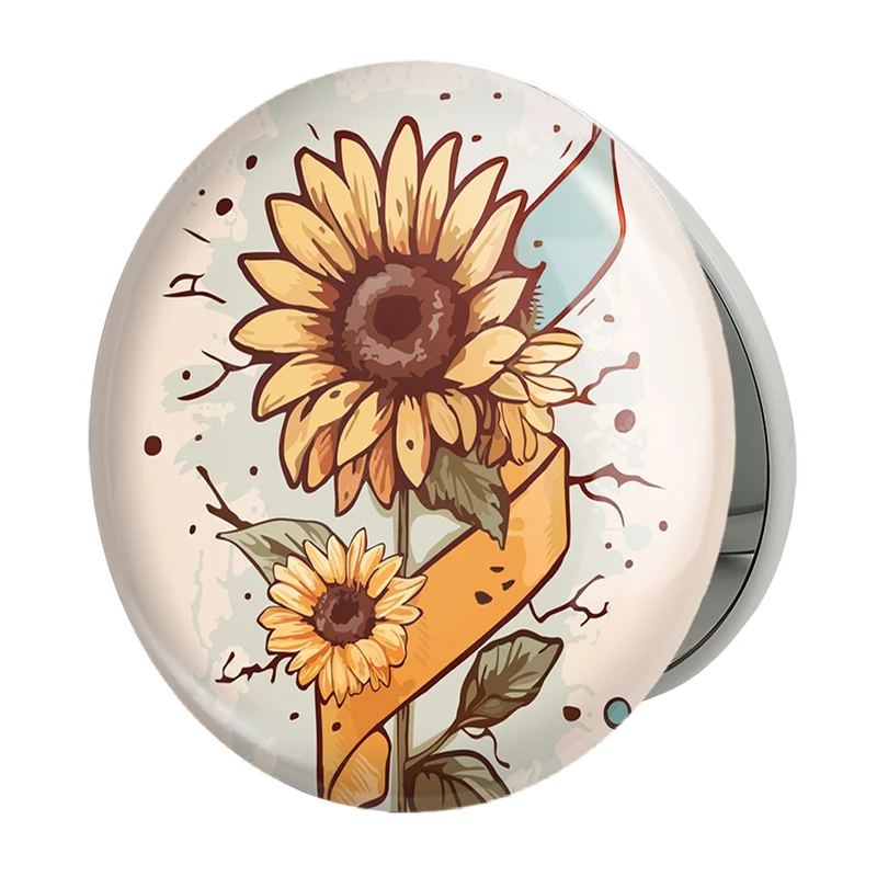 آینه جیبی خندالو طرح گل آفتابگردان مدل تاشو کد 29539