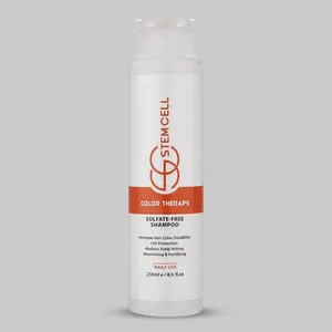 شامپو مو رنگ شده استم سل مدل Sulfate Free حجم 250 میلی‌لیتر، ضد ریزش، تقویت‌کننده، ترمیم‌کننده، تثبیت‌کننده رنگ، محافظت در برابر اشعه UV، براق‌کننده، حاوی روغن گل گاوزبان، کالاندولا، پروویتامین B5 و عصاره آلوئه‌ورا
