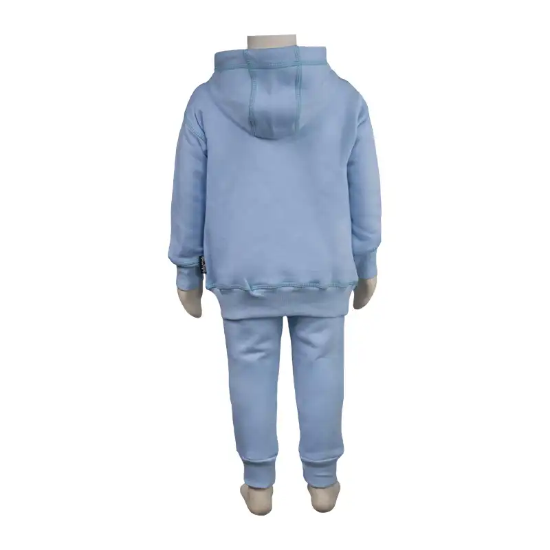 ست هودی و شلوار نوزادی آدمک مدل 02 رنگ آبی