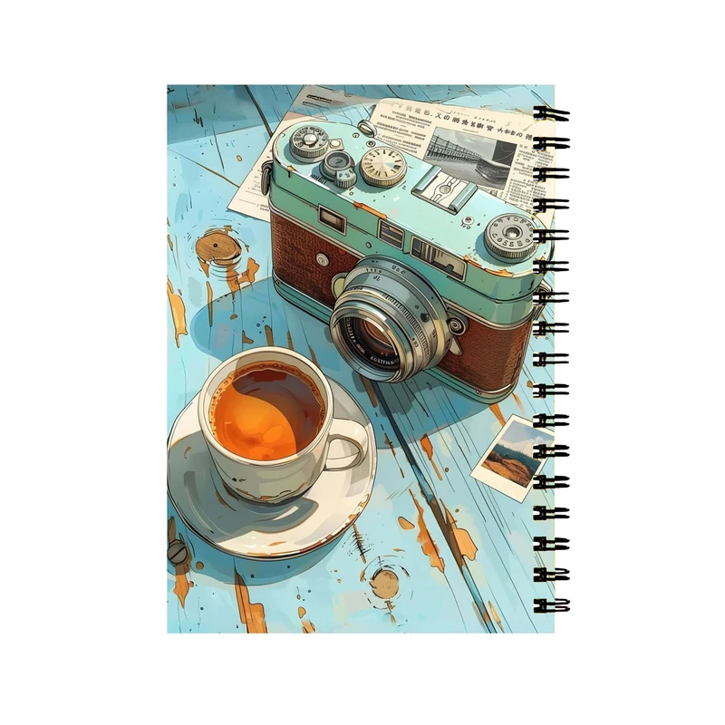 دفتر مشق 60 برگ طرح دوربین و قهوه کد 547