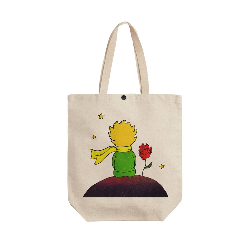 ساک خرید ترمه طراحان ایده مدل شازده کوچولو و گل کد cfp2028 - L