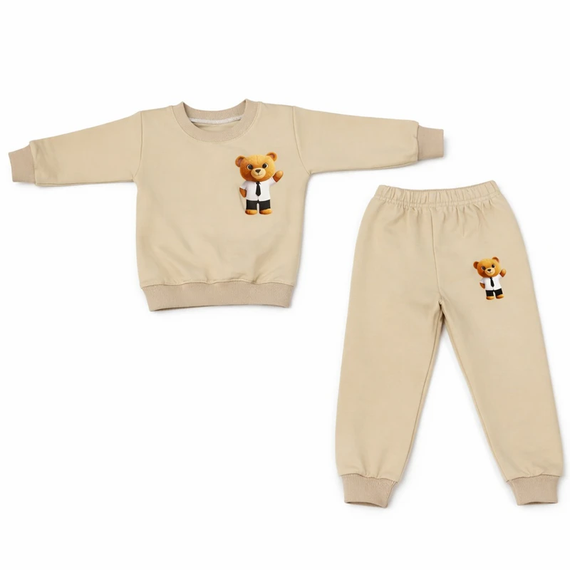 ست تی‌شرت آستین بلند و شلوار راحتی بچگانه مدل تدی